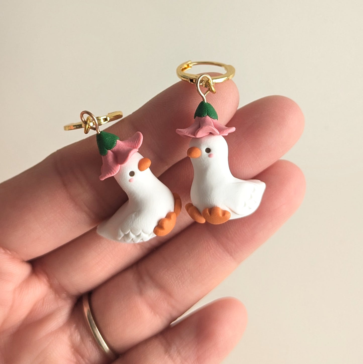Flower Goose Earrings