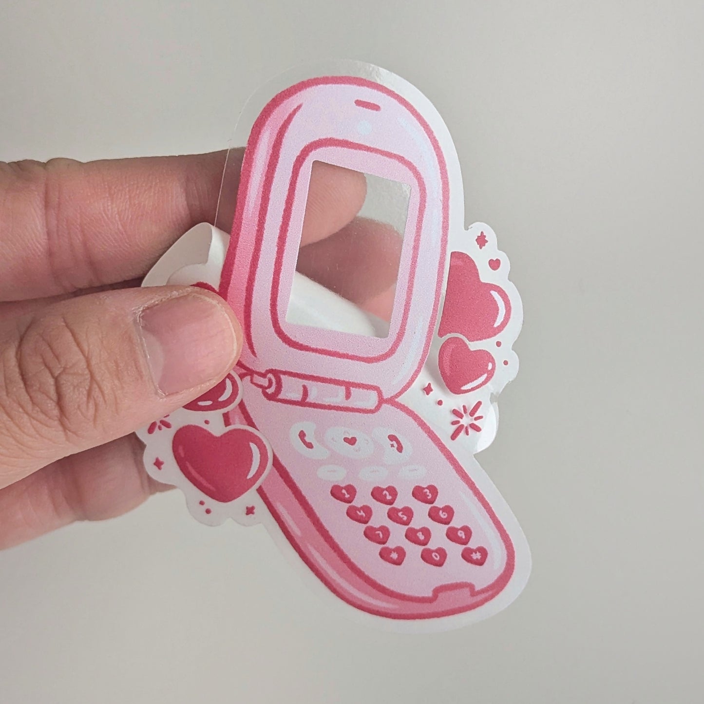 Flip Phone Frame Sticker (Clear)