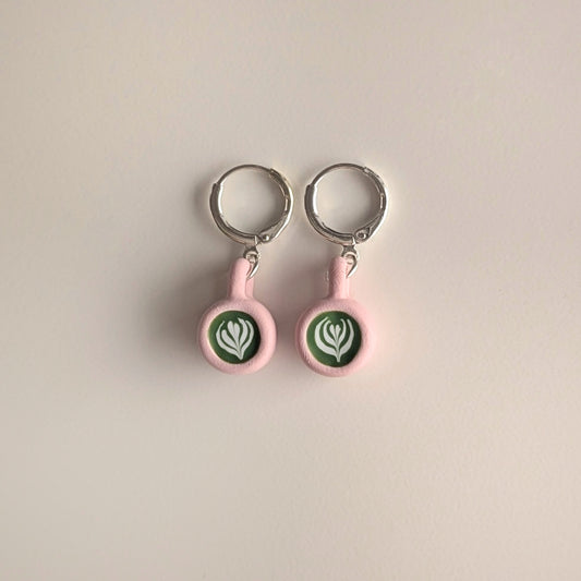 Matcha Latte (Pink Speckle Mug) Earrings
