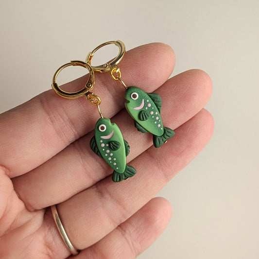 Green Fish Earrings