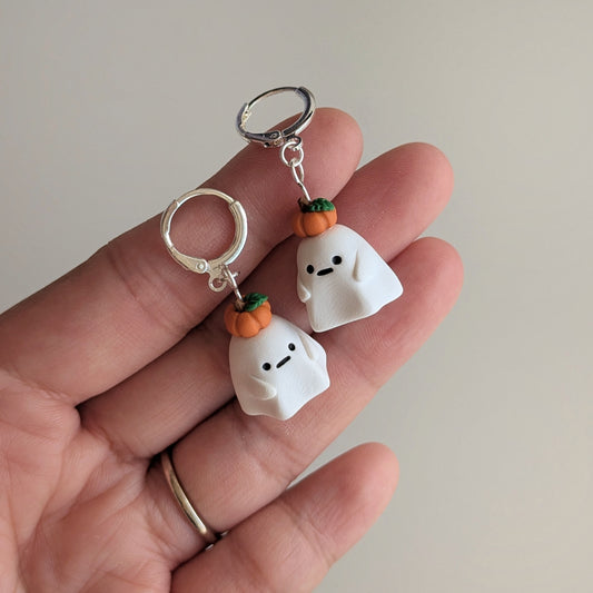 Ghost & Mini Pumpkin Earrings