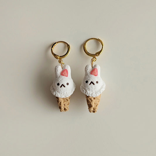 Bunny Ice Cream Cone Earrings