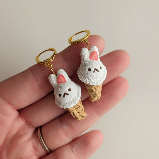 Bunny Ice Cream Cone Earrings