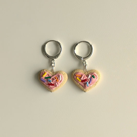 Frosted Heart Sugar Cookie Earrings