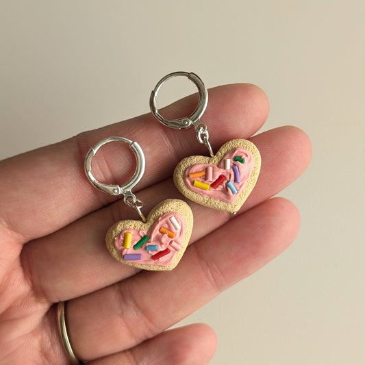 Frosted Heart Sugar Cookie Earrings