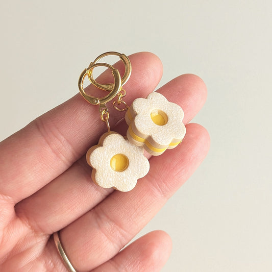Daisy Lemon Linzer Cookie Earrings