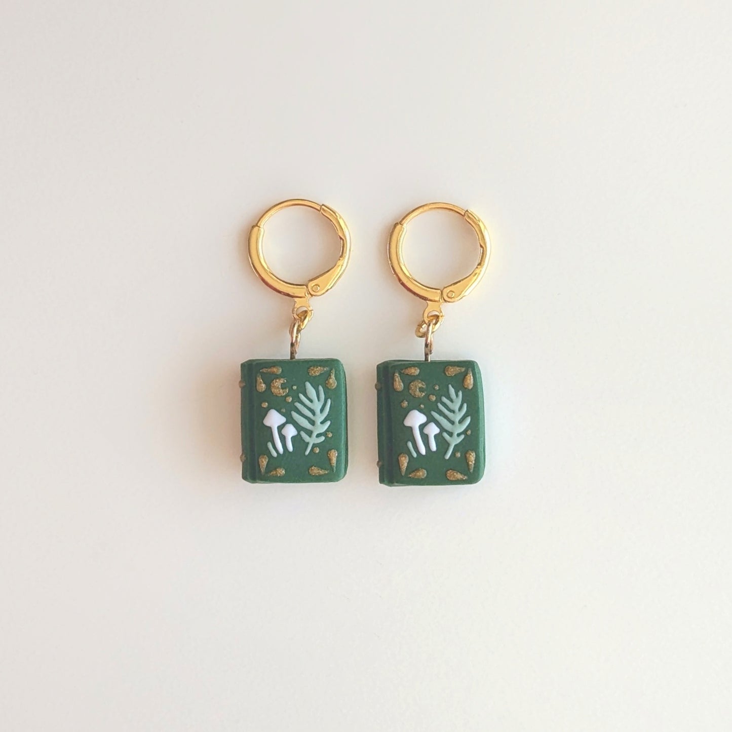Green Nature Book Earrings