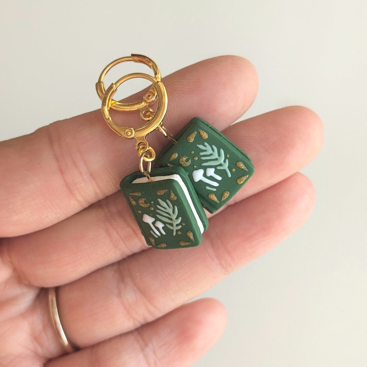 Green Nature Book Earrings