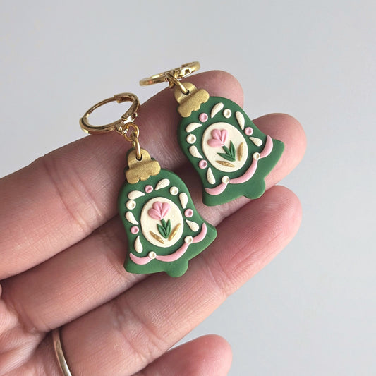 Vintage Bell Ornament Earrings