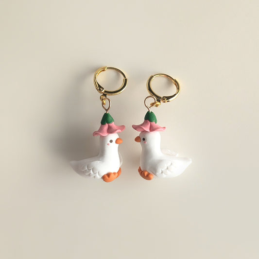 Flower Goose Earrings