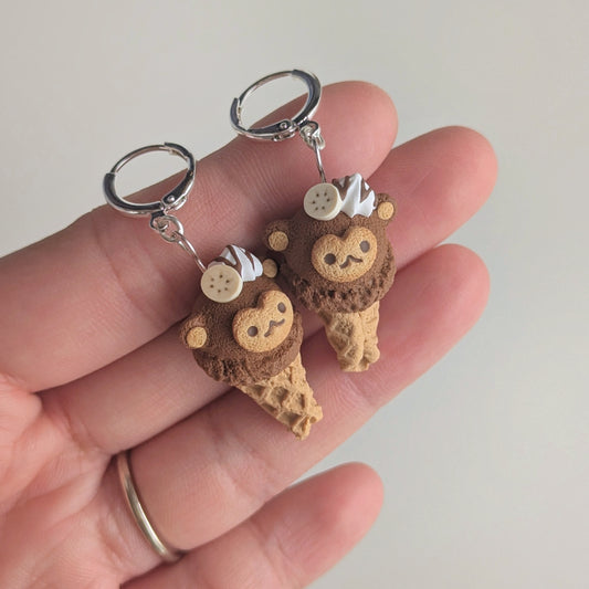 Monkey Ice Cream Cone Earrings