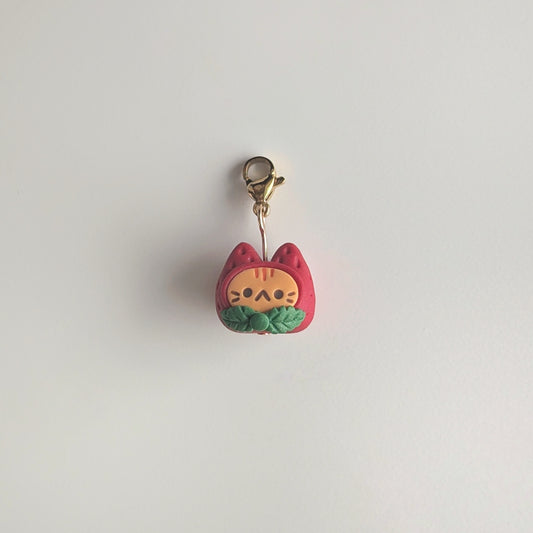 Strawberry Cat Charm