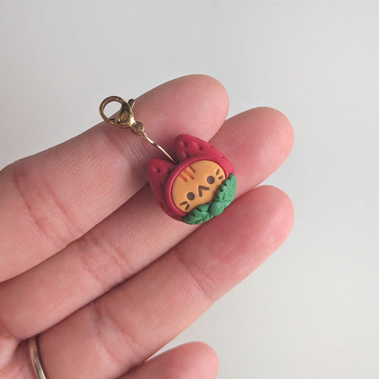 Strawberry Cat Charm