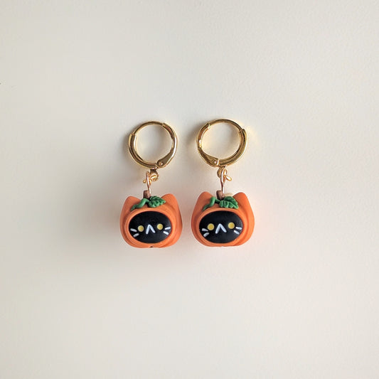Pumpkin Cat Earrings