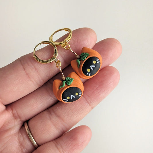 Pumpkin Cat Earrings