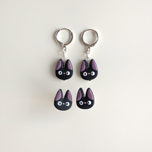 Black Cat Earrings (Dangle + Studs)