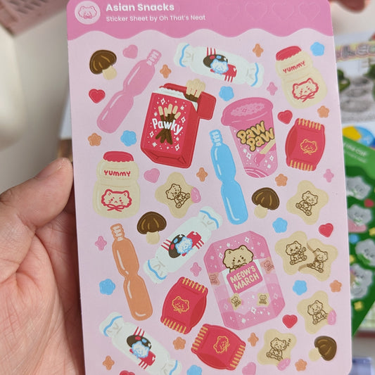 Asian Snacks Sticker Sheet (Glossy)