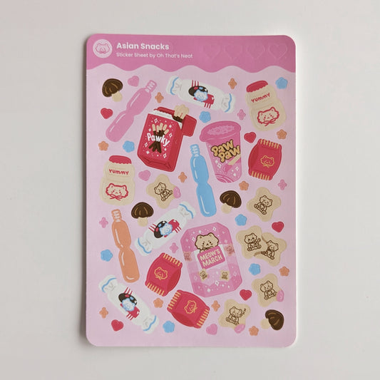 Asian Snacks Sticker Sheet (Glossy)