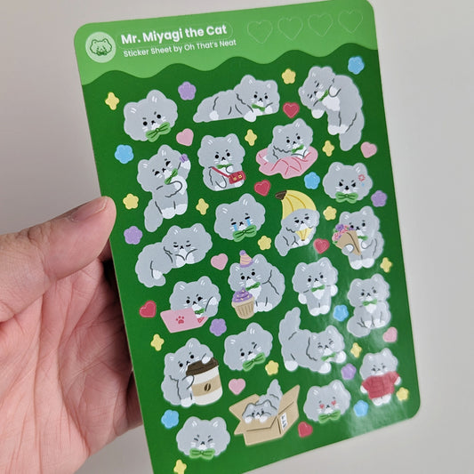 Mr. Miyagi the Cat Sticker Sheet (Glossy)
