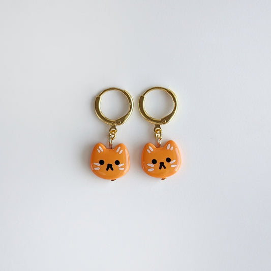Orange Cat Earrings (Studs and Dangles)