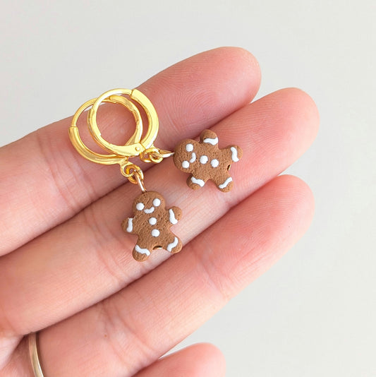 Mini Gingerbread Man Earrings