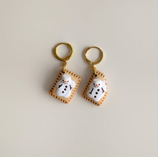 Snowman Toaster Pastry Earrings