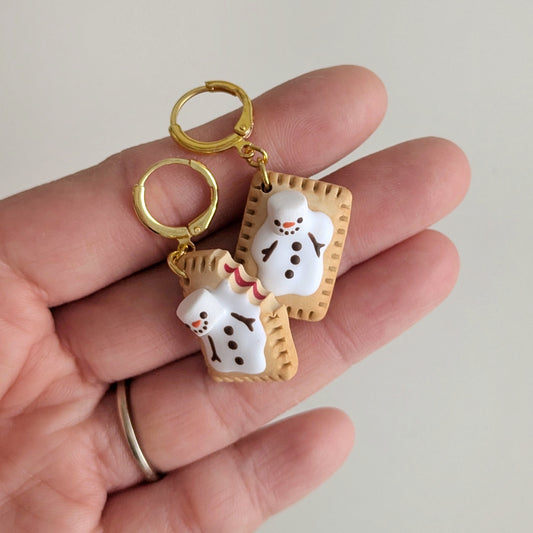 Snowman Toaster Pastry Earrings