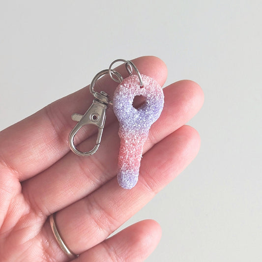 Jumbo Sour Key Keychain (Purple/Red)