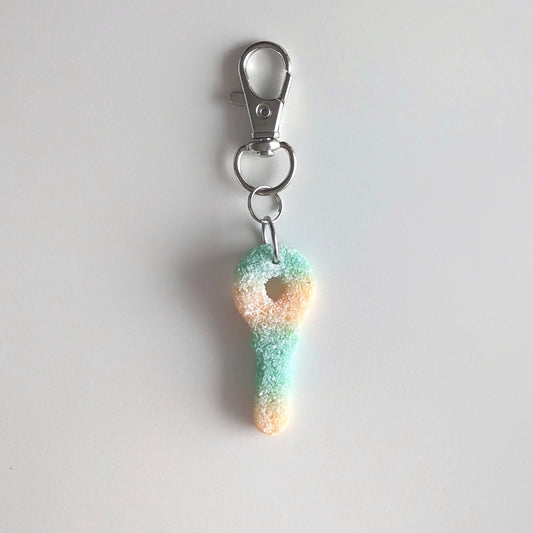 Jumbo Sour Key Keychain (Green/Orange)