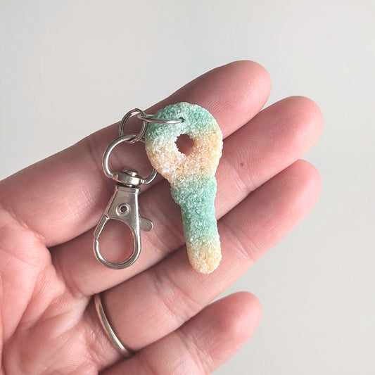Jumbo Sour Key Keychain (Green/Orange)