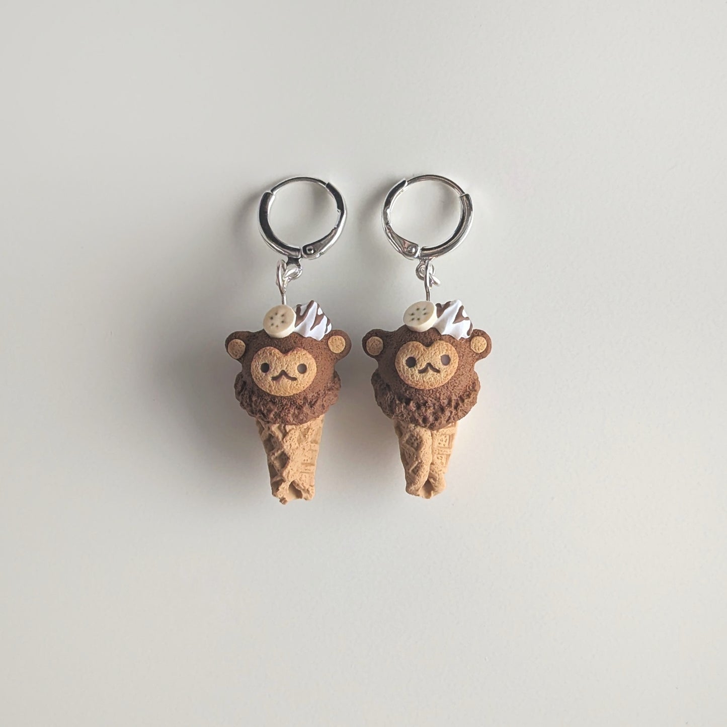 Monkey Ice Cream Cone Earrings