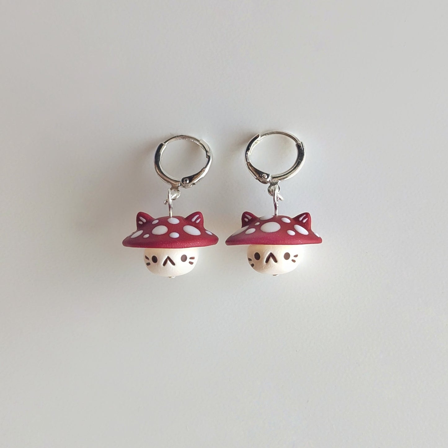 Mushroom Cat Earrings