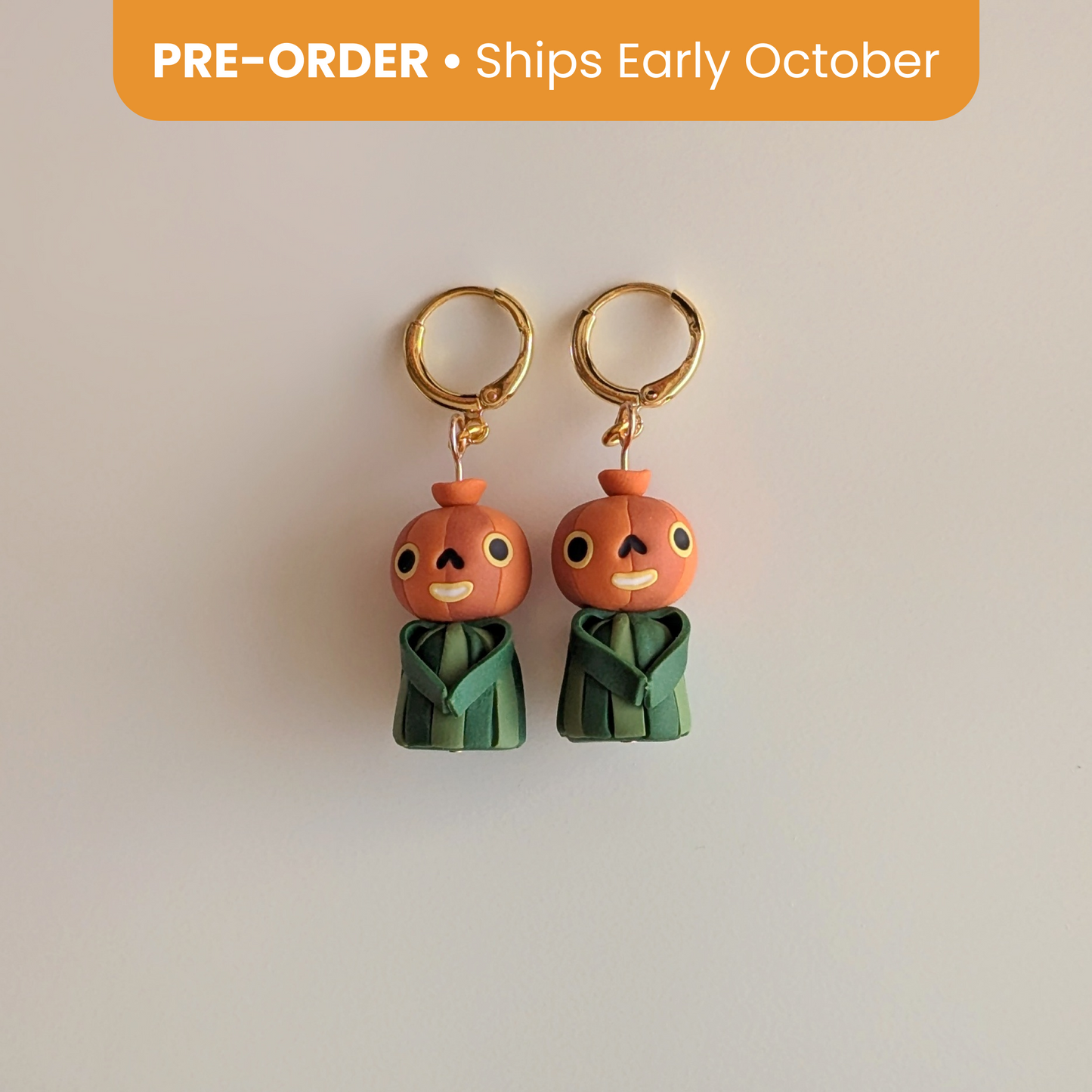 PRE-ORDDER • Pumpkin Guy Earrings