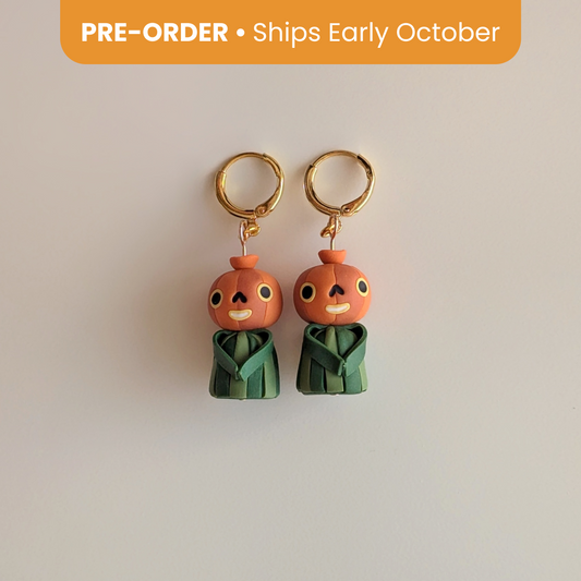 PRE-ORDDER • Pumpkin Guy Earrings