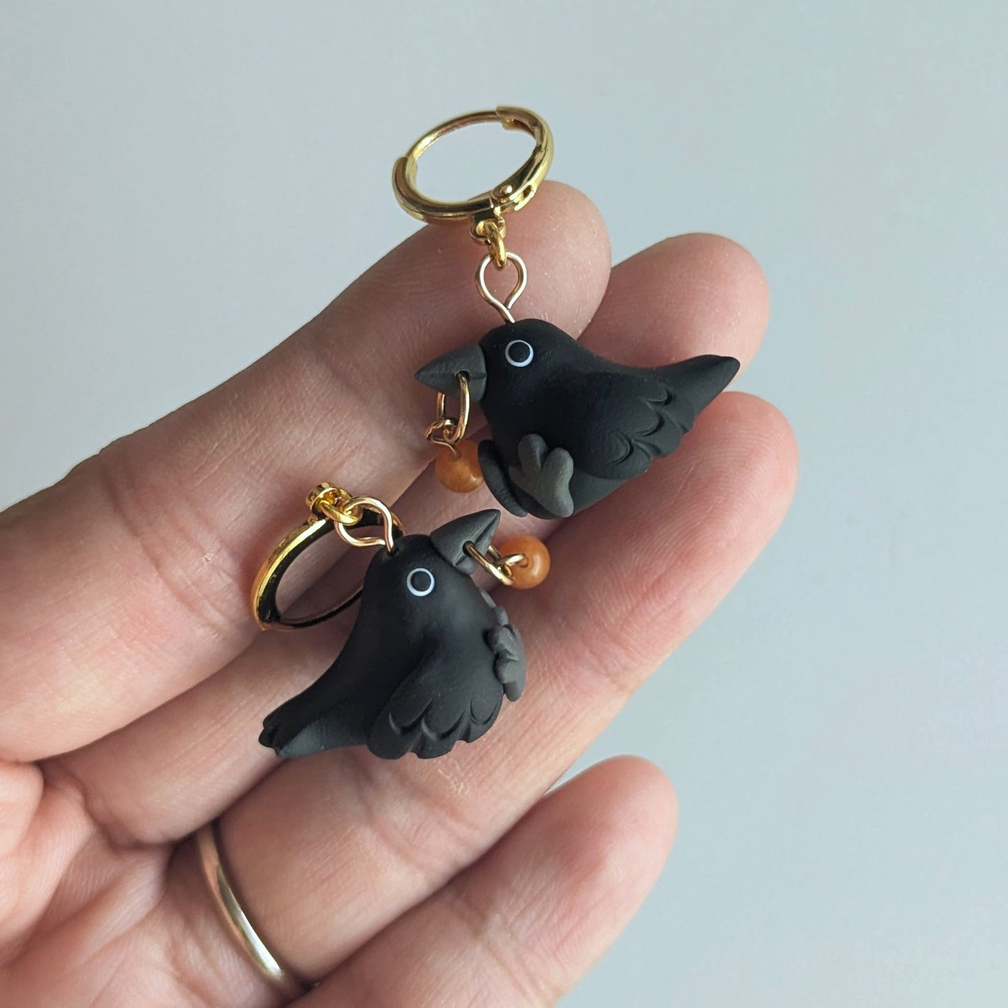 Crow & Trinket Earrings (Orange)