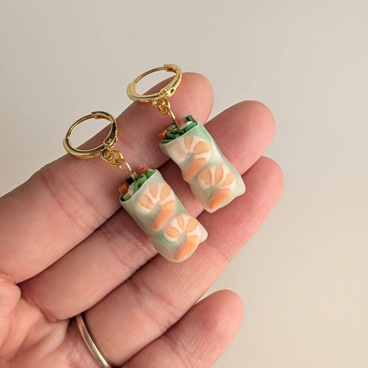 Shrimp Spring Roll Earrings