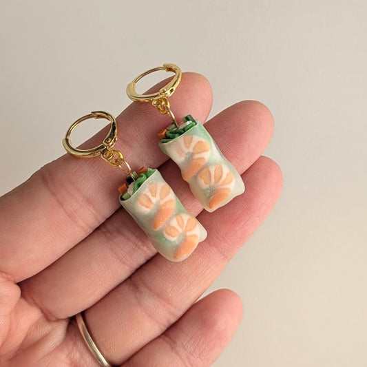 Shrimp Spring Roll Earrings