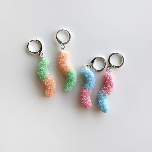 Sour Worm Candy Earrings